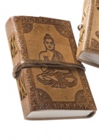 Large Buddha Embossed Leather Notebook